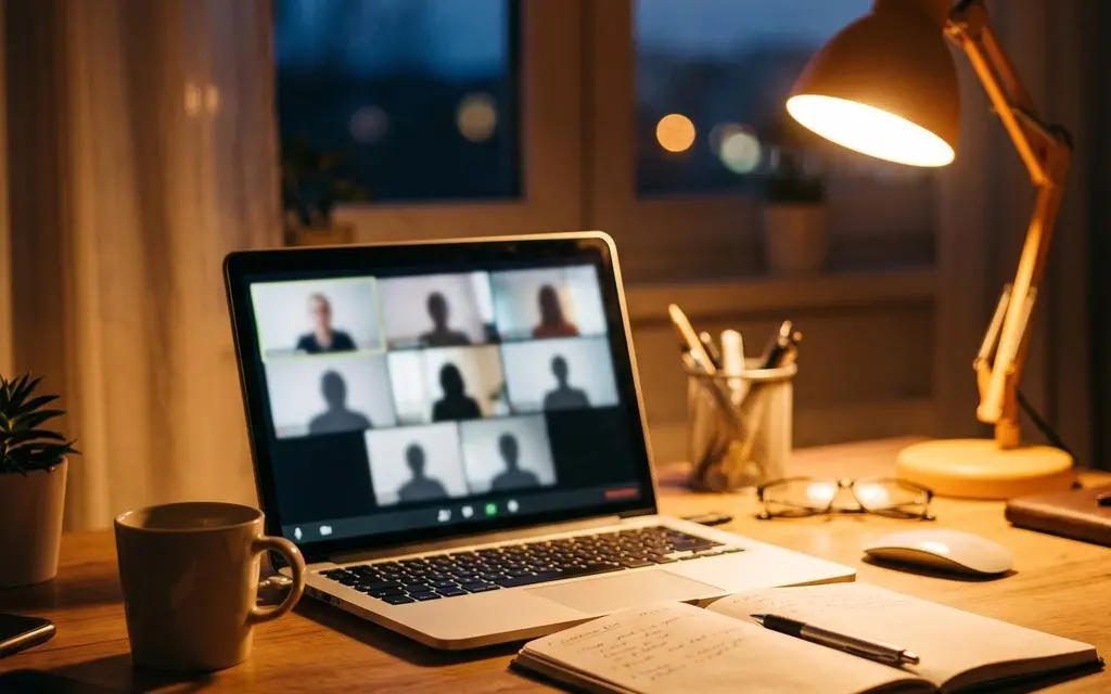 À REMPLACER : Personne de 55-60 ans en visio sur ordinateur portable